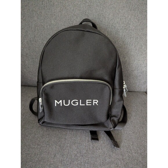 NWOT Mugler Parfums Black Backpack W/Logo And Front Pocket and Zipper Closure main image 7